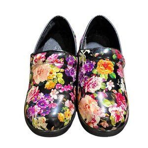 Comfort Trendz Black Floral Clogs Size 7